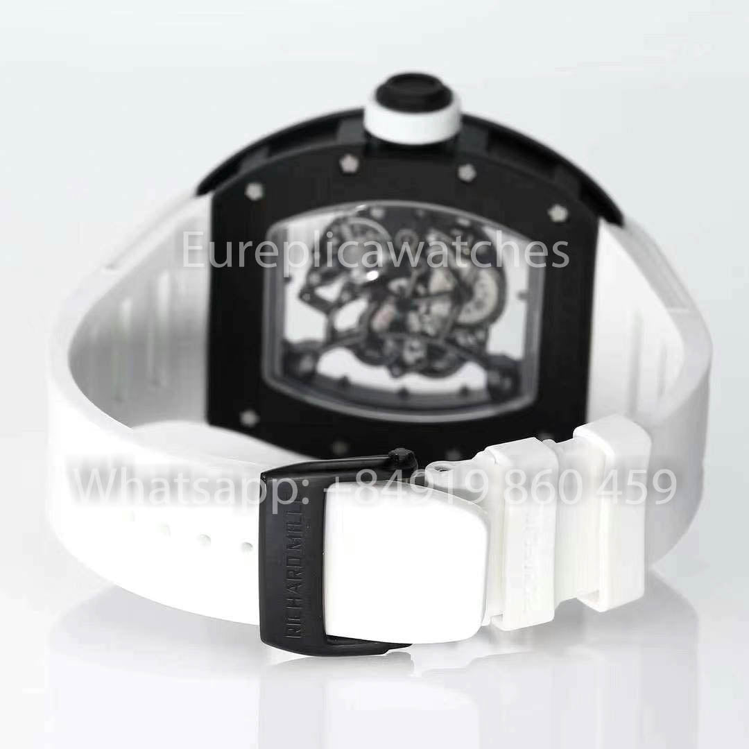 RICHARD MILLE RM055 ceramica Cassa 1:1 Best Clone APS Fabbrica Bianco cinturino