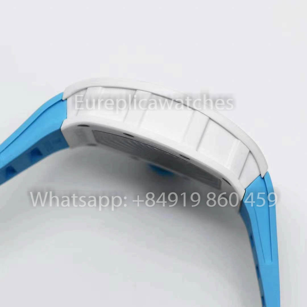 RICHARD MILLE RM055 Bianco ceramica Cassa 1:1 Best Clone APS Fabbrica quadrante blu