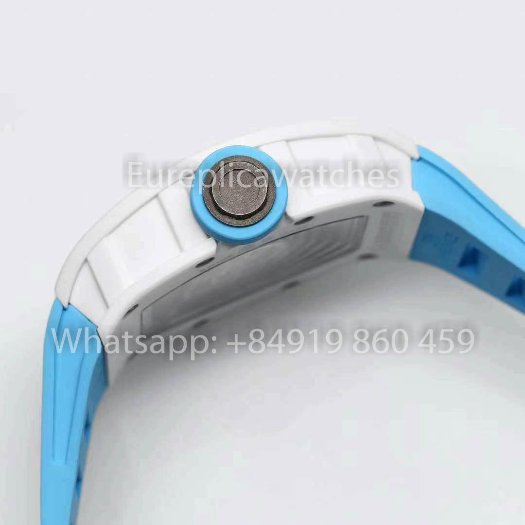 RICHARD MILLE RM055 Bianco ceramica Cassa 1:1 Best Clone APS Fabbrica quadrante blu