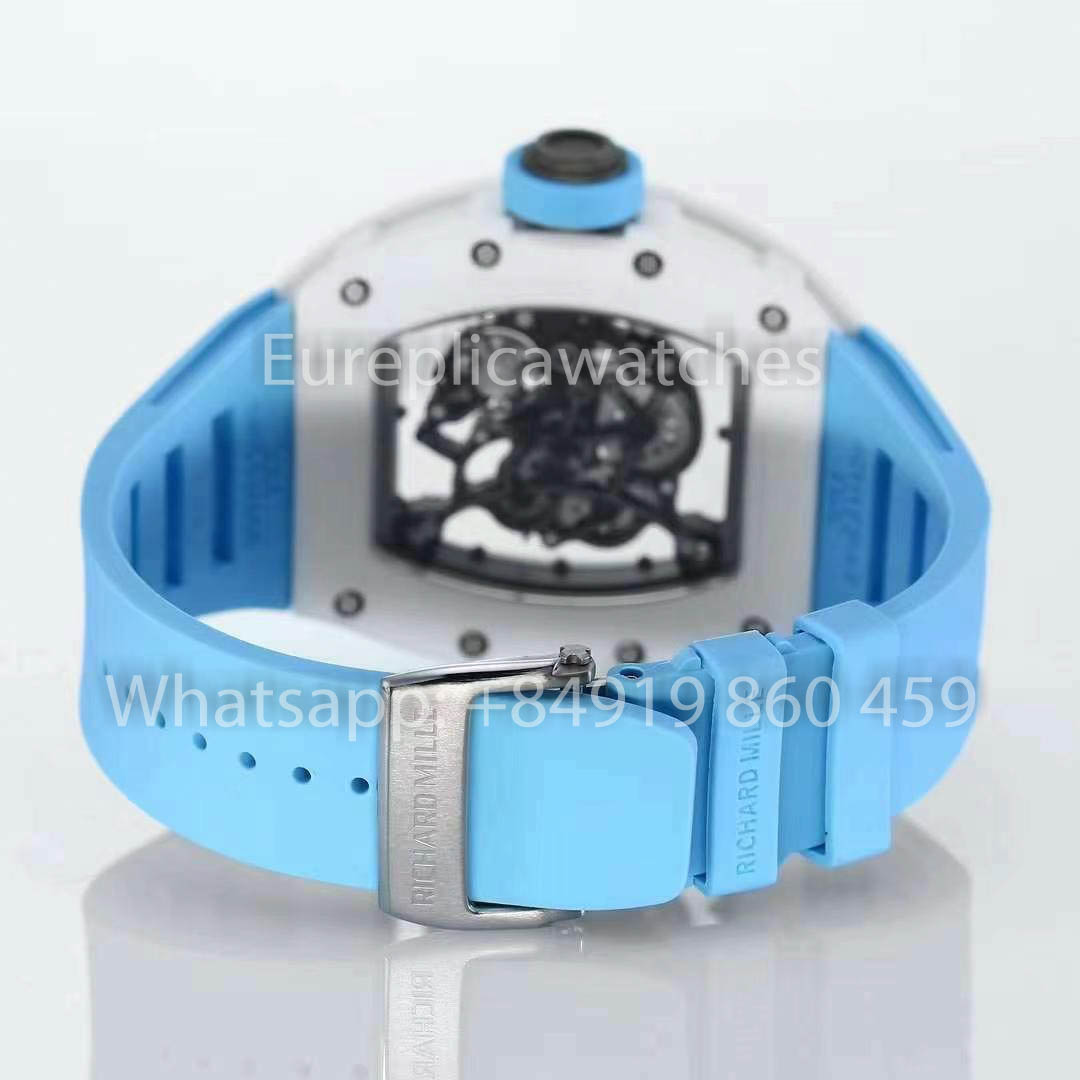 RICHARD MILLE RM055 Bianco ceramica Cassa 1:1 Best Clone APS Fabbrica quadrante blu