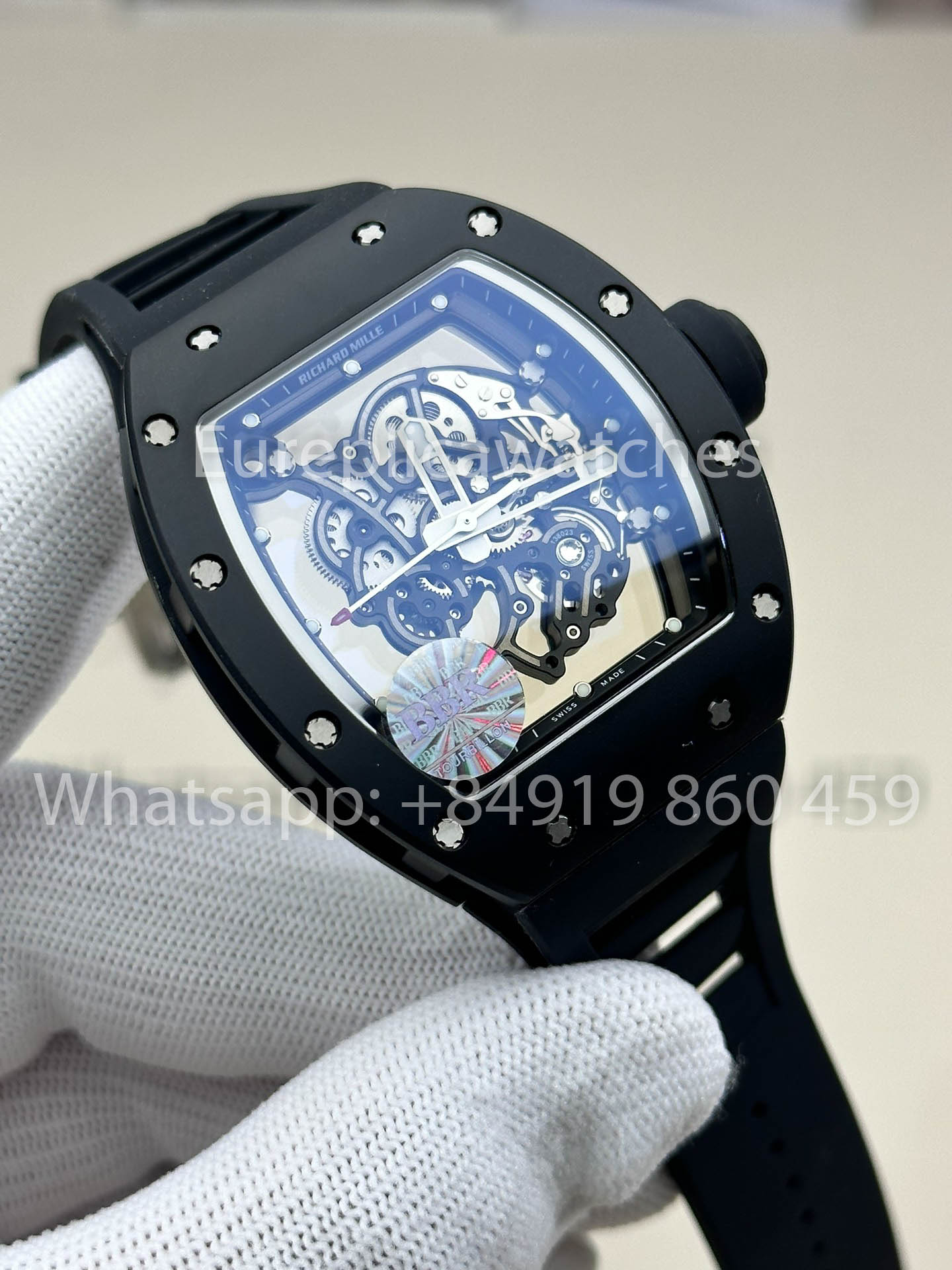 RICHARD MILLE RM055 Nero ceramica Cassa 1:1 Best Clone APS Fabbrica Nero cinturino