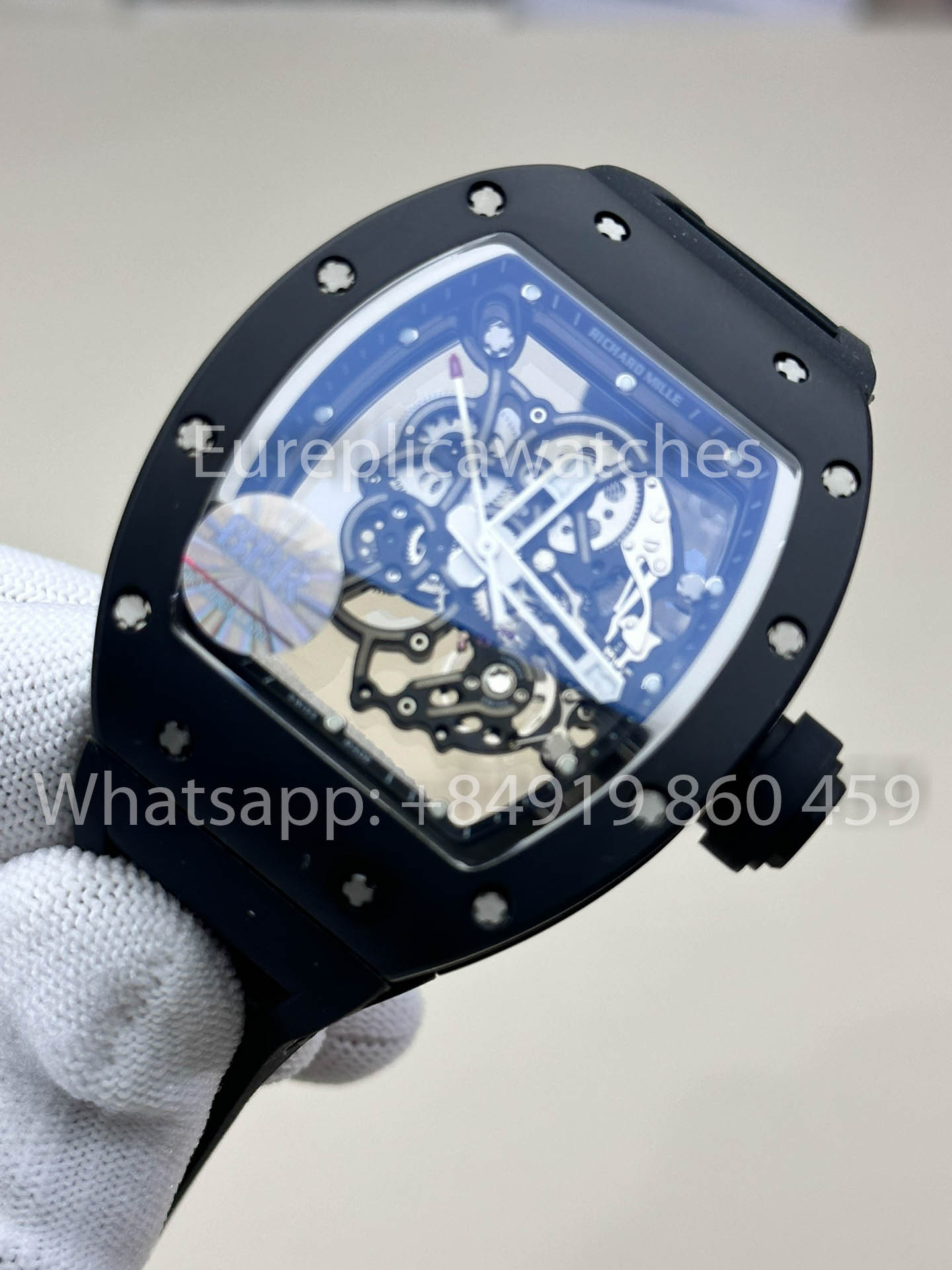 RICHARD MILLE RM055 Nero ceramica Cassa 1:1 Best Clone APS Fabbrica Nero cinturino