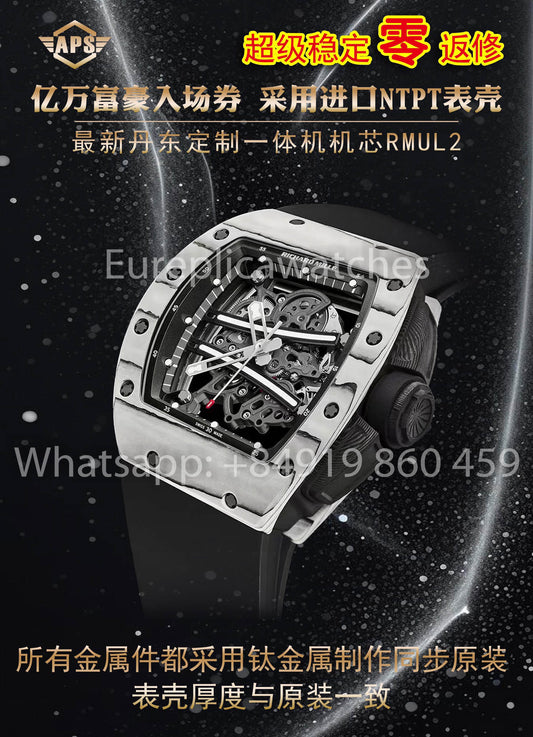 RICHARD MILLE  RM61-01 fibra di carbonio scheletrato quadrante 1:1 Best Clone APS Fabbrica Newest Versione