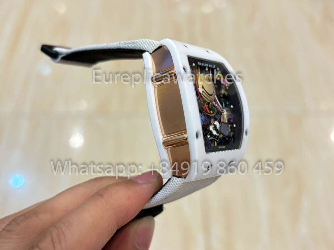 Richard Mille RM88 Smiley V2 Ceramic Case 1:1 Best Clone White Velcro Cinturino