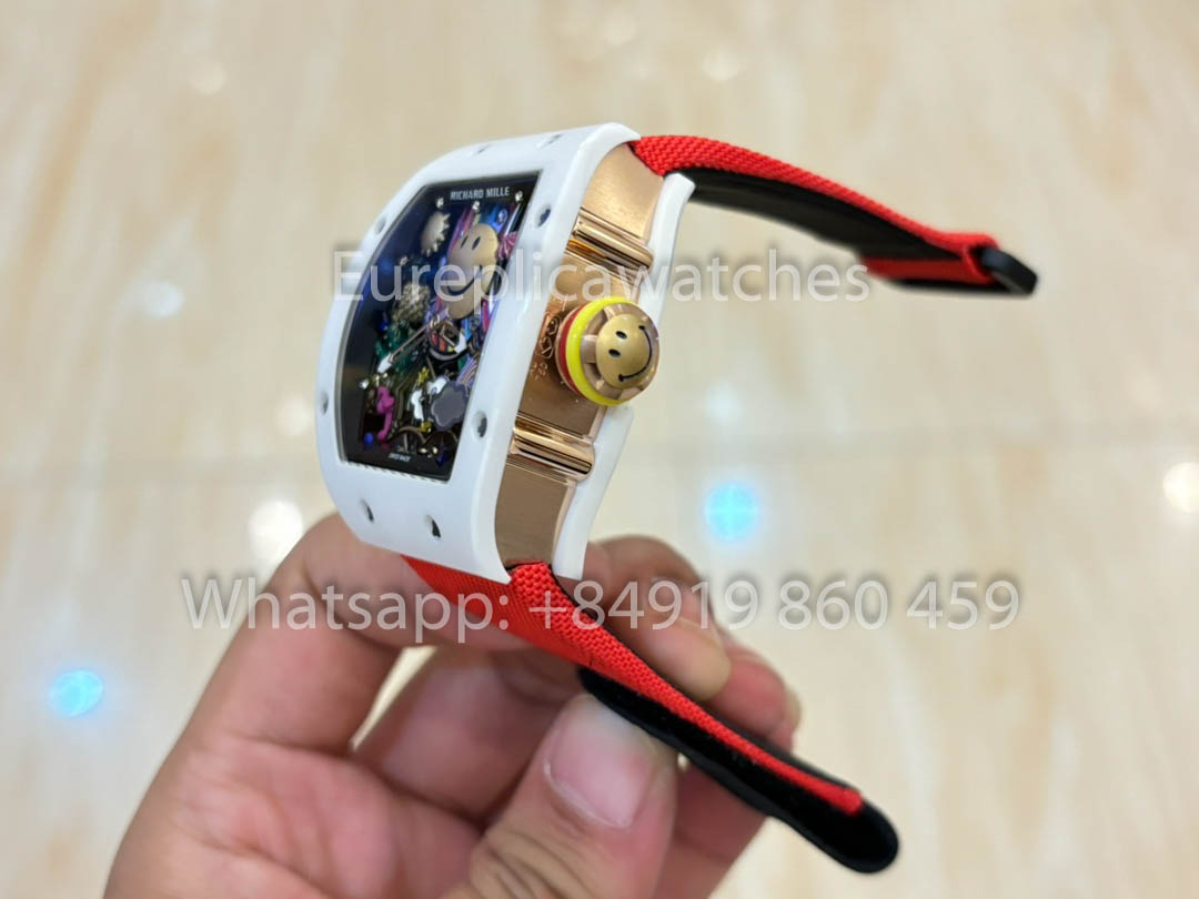 Richard Mille RM88 Smiley V2 Ceramic Case 1:1 Best Clone Red Velcro Cinturino