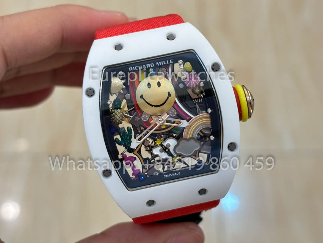 Richard Mille RM88 Smiley V2 Ceramic Case 1:1 Best Clone Red Velcro Cinturino