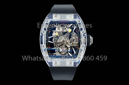Richard Mille RM 56-02 Tourbillon 1:1 Best Clone RM Fabbrica Black Rubber cinturino Newest version