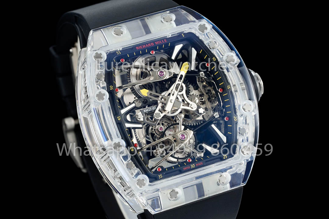 Richard Mille RM 56-02 Tourbillon 1:1 Best Clone RM Fabbrica Black Rubber cinturino Newest version