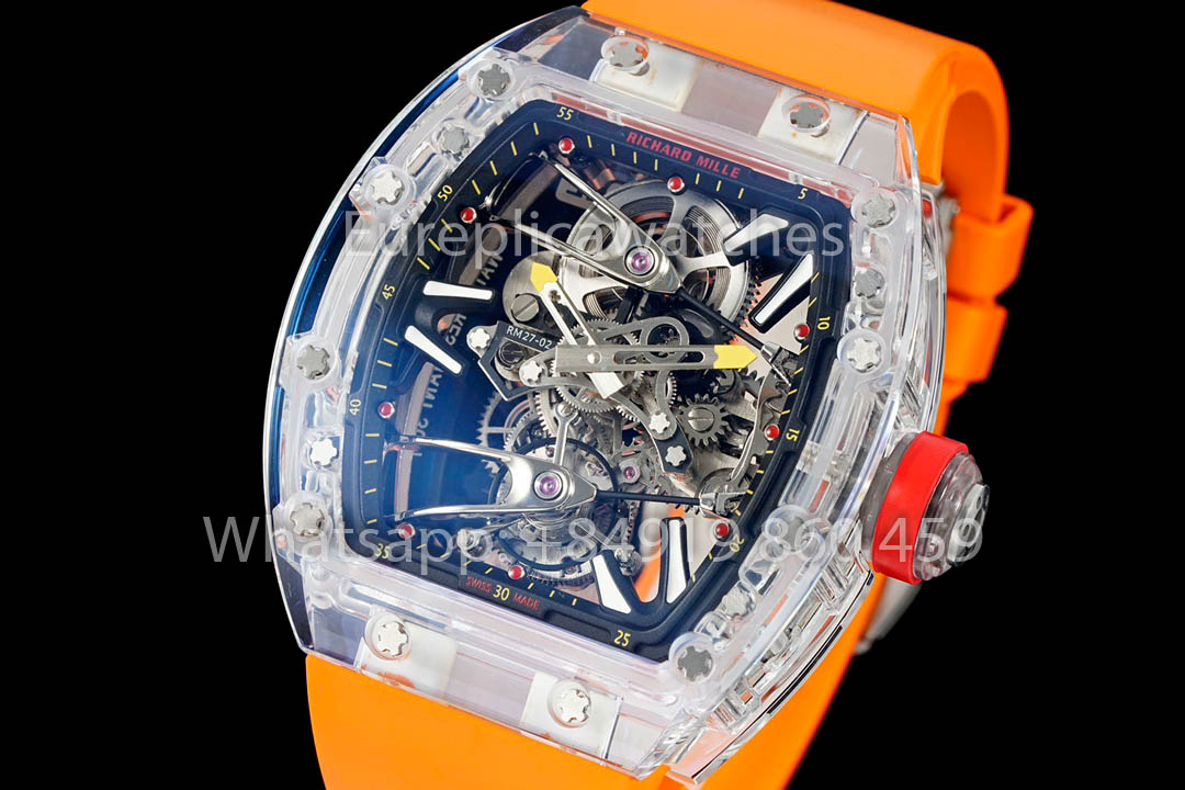 Richard Mille RM 56-02 Tourbillon 1:1 Best Clone RM Fabbrica Orange Rubber cinturino Newest version