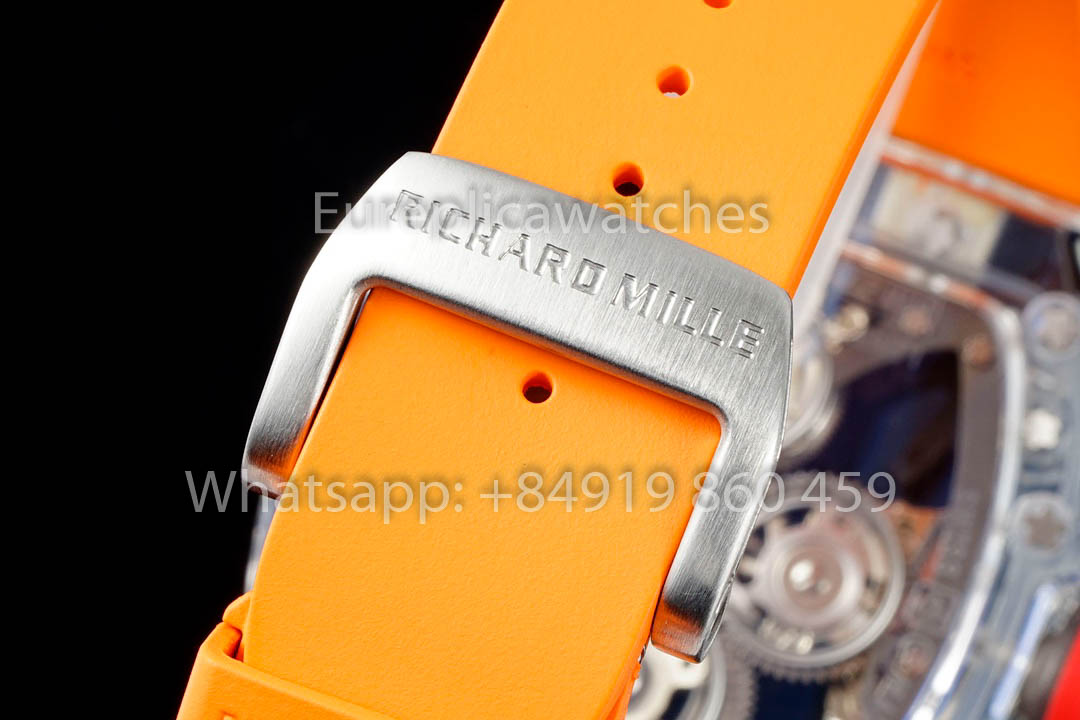 Richard Mille RM 56-02 Tourbillon 1:1 Best Clone RM Fabbrica Orange Rubber cinturino Newest version