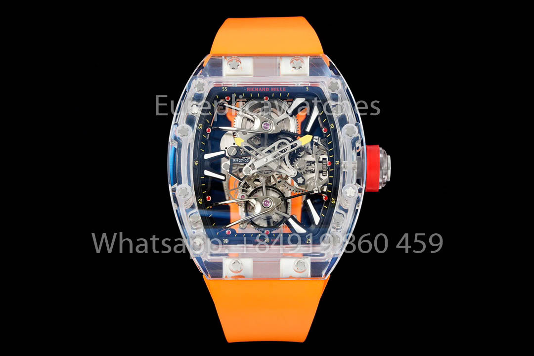 Richard Mille RM 56-02 Tourbillon 1:1 Best Clone RM Fabbrica Orange Rubber cinturino Newest version