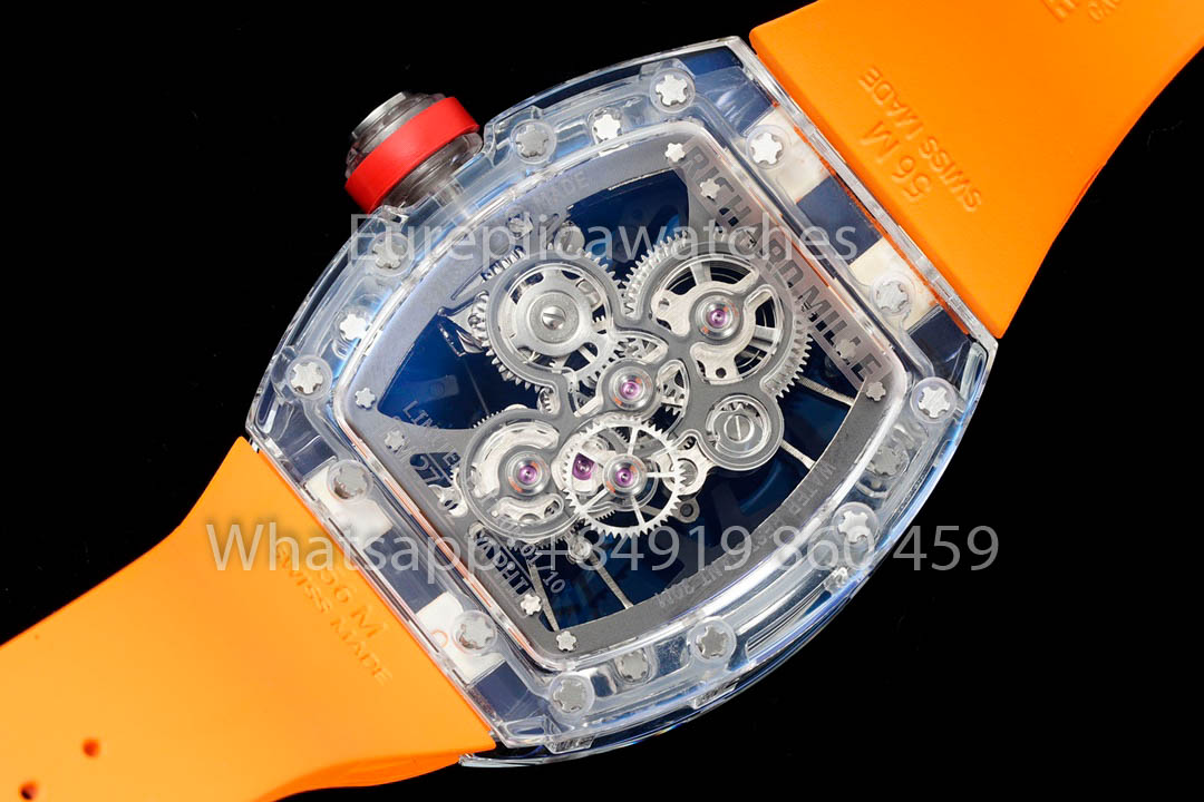 Richard Mille RM 56-02 Tourbillon 1:1 Best Clone RM Fabbrica Orange Rubber cinturino Newest version