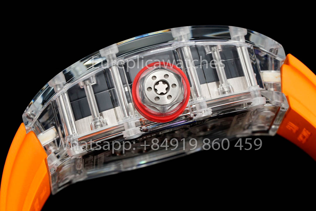 Richard Mille RM 56-02 Tourbillon 1:1 Best Clone RM Fabbrica Orange Rubber cinturino Newest version