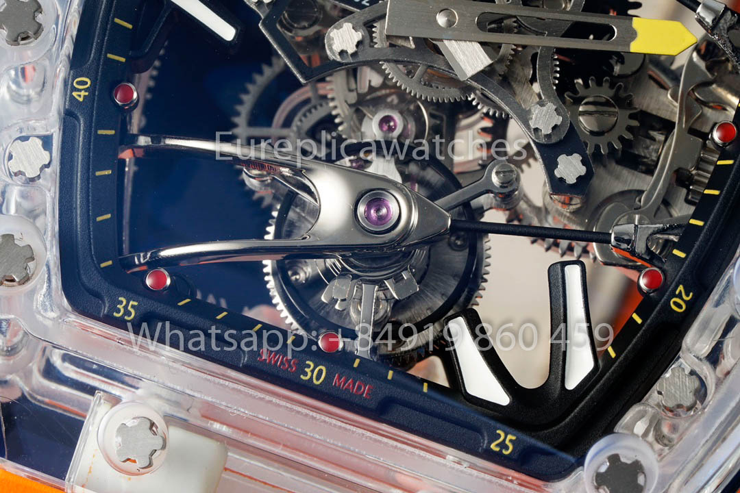 Richard Mille RM 56-02 Tourbillon 1:1 Best Clone RM Fabbrica Orange Rubber cinturino Newest version