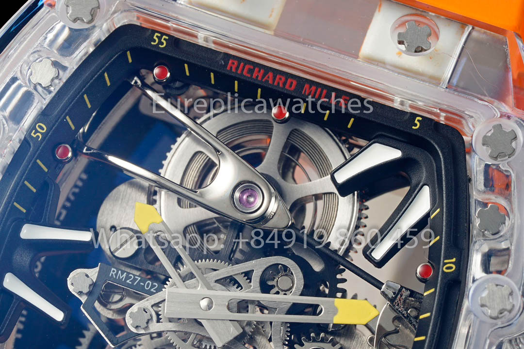 Richard Mille RM 56-02 Tourbillon 1:1 Best Clone RM Fabbrica Orange Rubber cinturino Newest version
