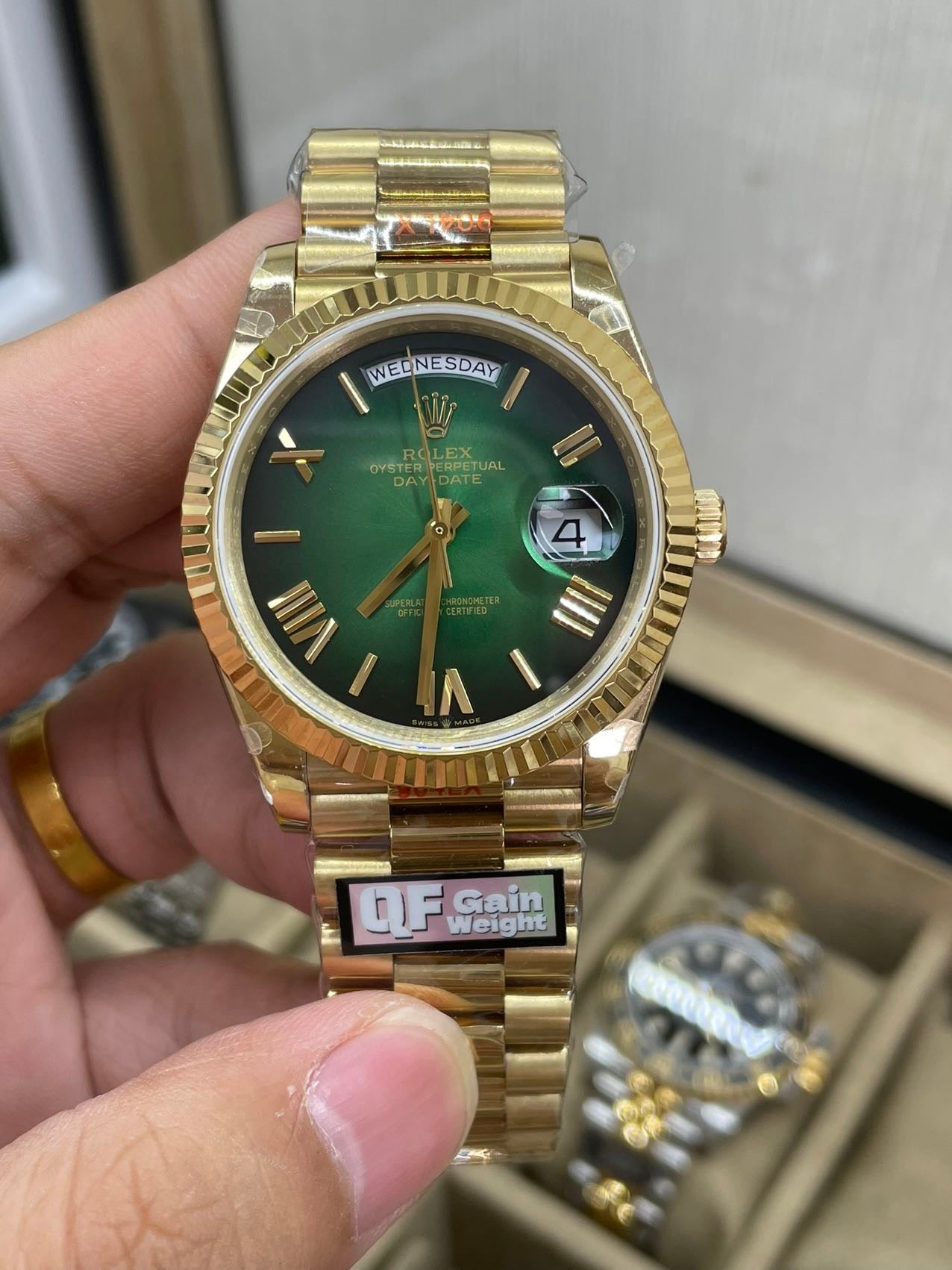 Rolex unveils the new Day-Date 40mm with a Green Dial 2024 QF Fabbrica 1:1 Best Edition