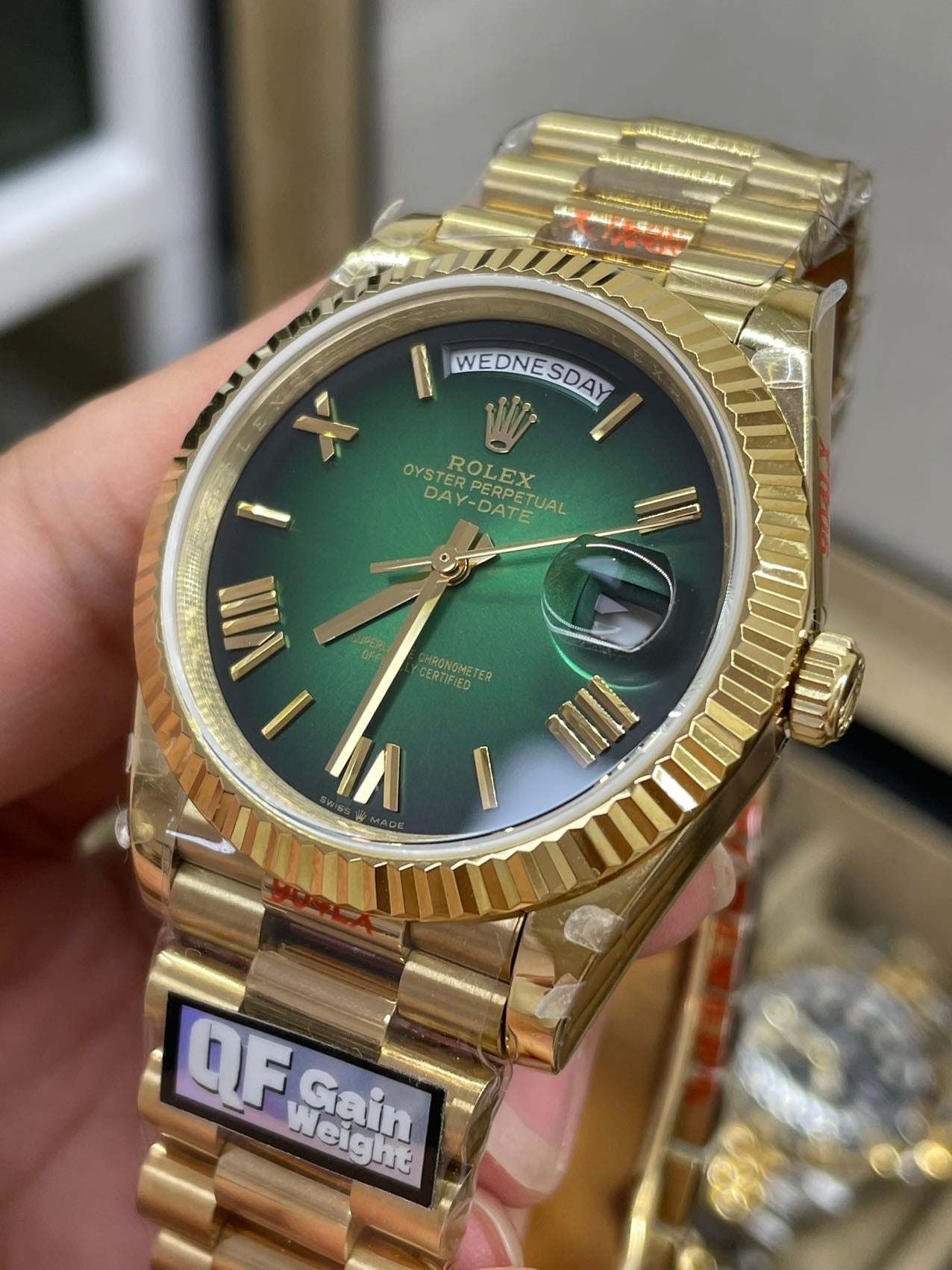 Rolex unveils the new Day-Date 40mm with a Green Dial 2024 QF Fabbrica 1:1 Best Edition