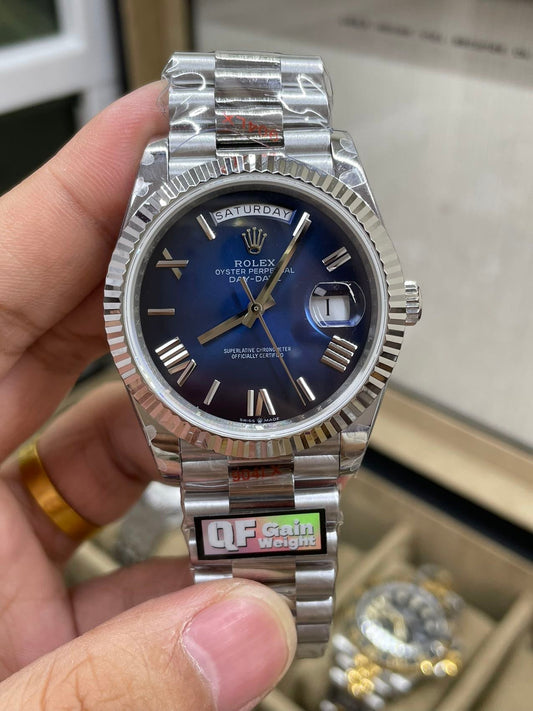Rolex unveils the new Day-Date 40mm with a Blue Dial 2024 QF Fabbrica 1:1 Best Edition