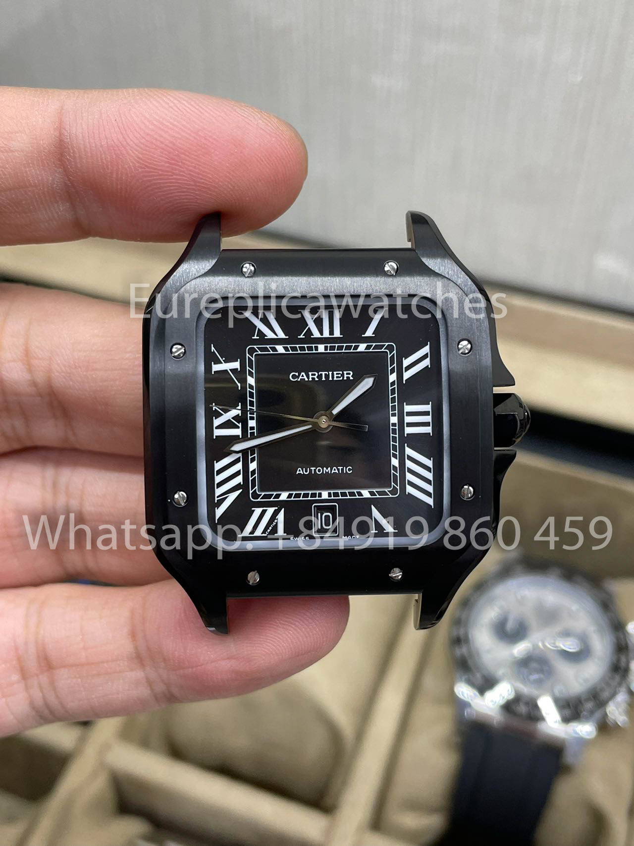 Cartier De Santos WSSA0039 Gomma cinturino BV Fabbrica 1:1 edizione migliore 9019 movimento