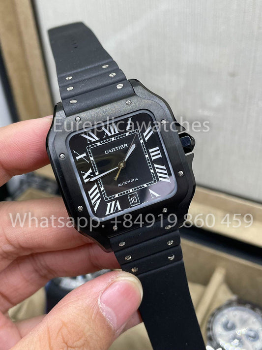 Cartier De Santos WSSA0039 Gomma cinturino BV Fabbrica 1:1 edizione migliore 9019 movimento