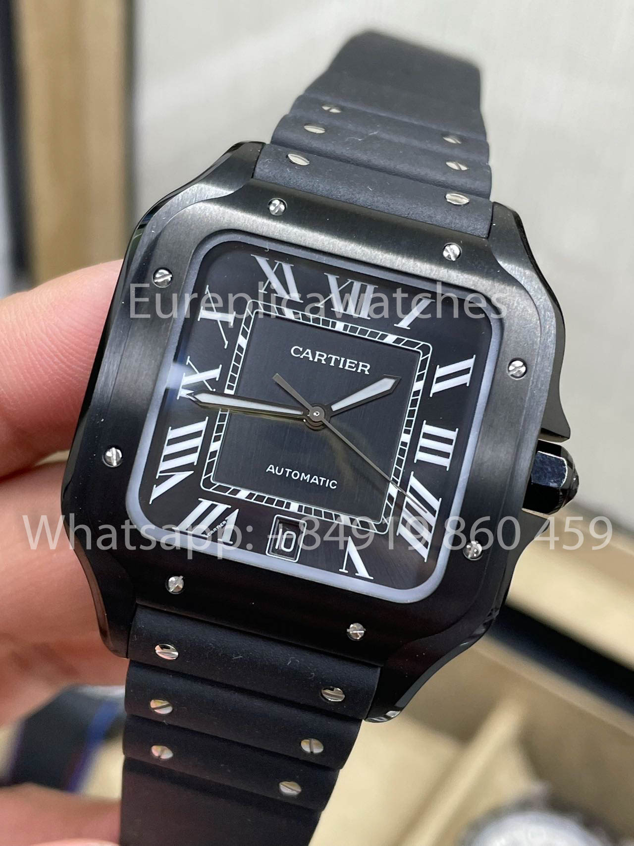 Cartier De Santos WSSA0039 Gomma cinturino BV Fabbrica 1:1 edizione migliore 9019 movimento