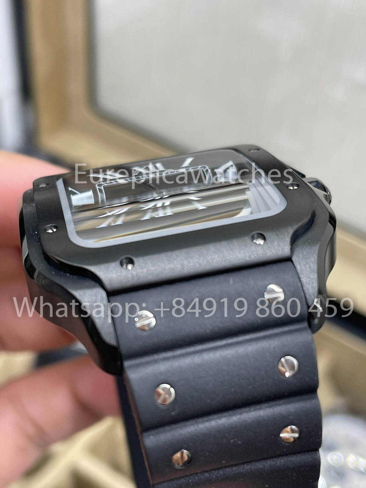 Cartier De Santos WSSA0039 Gomma cinturino BV Fabbrica 1:1 edizione migliore 9019 movimento