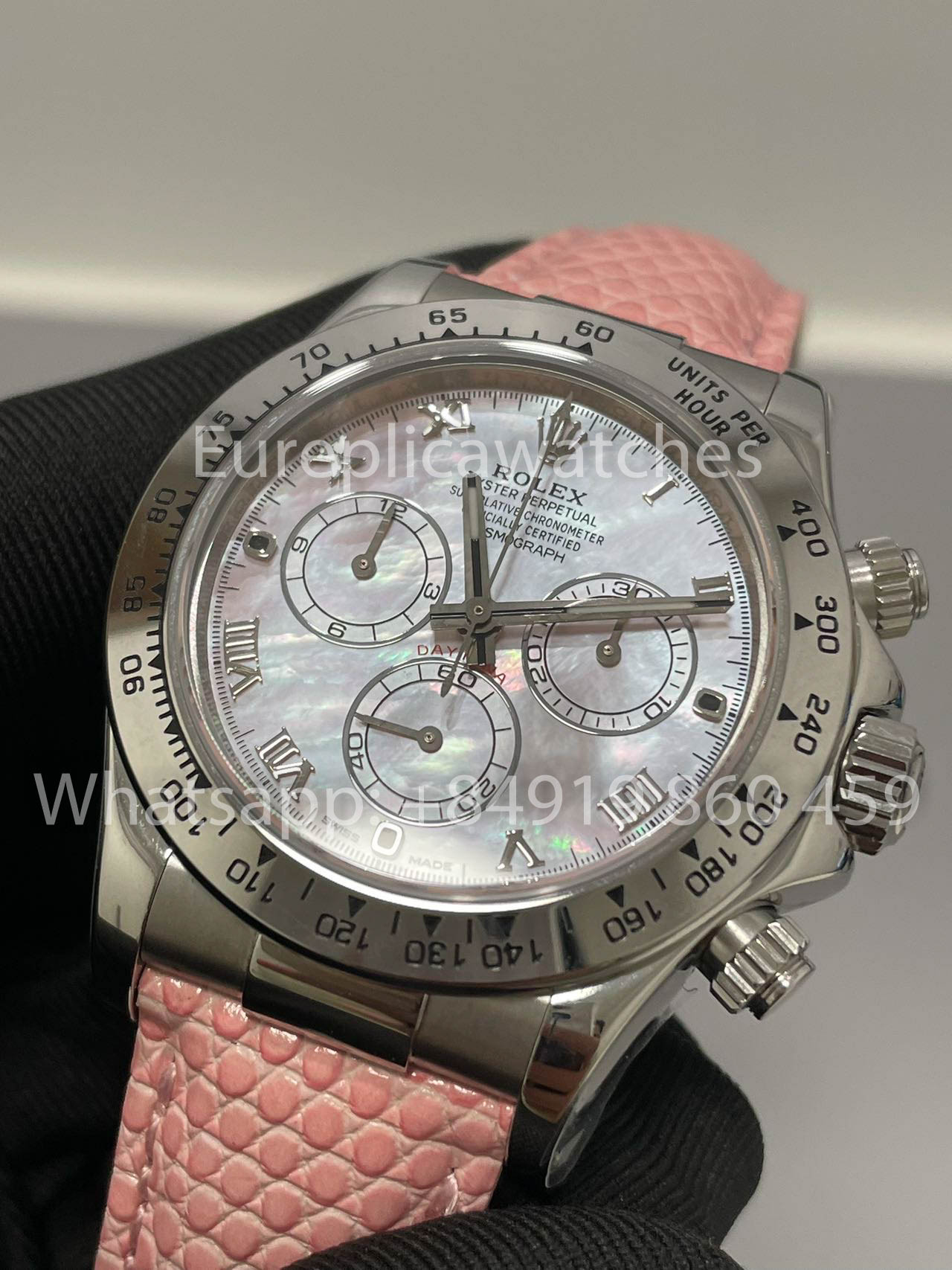 Rolex Cosmograph Daytona 116519 Custom by Wukong Fabbrica Pink cinturino