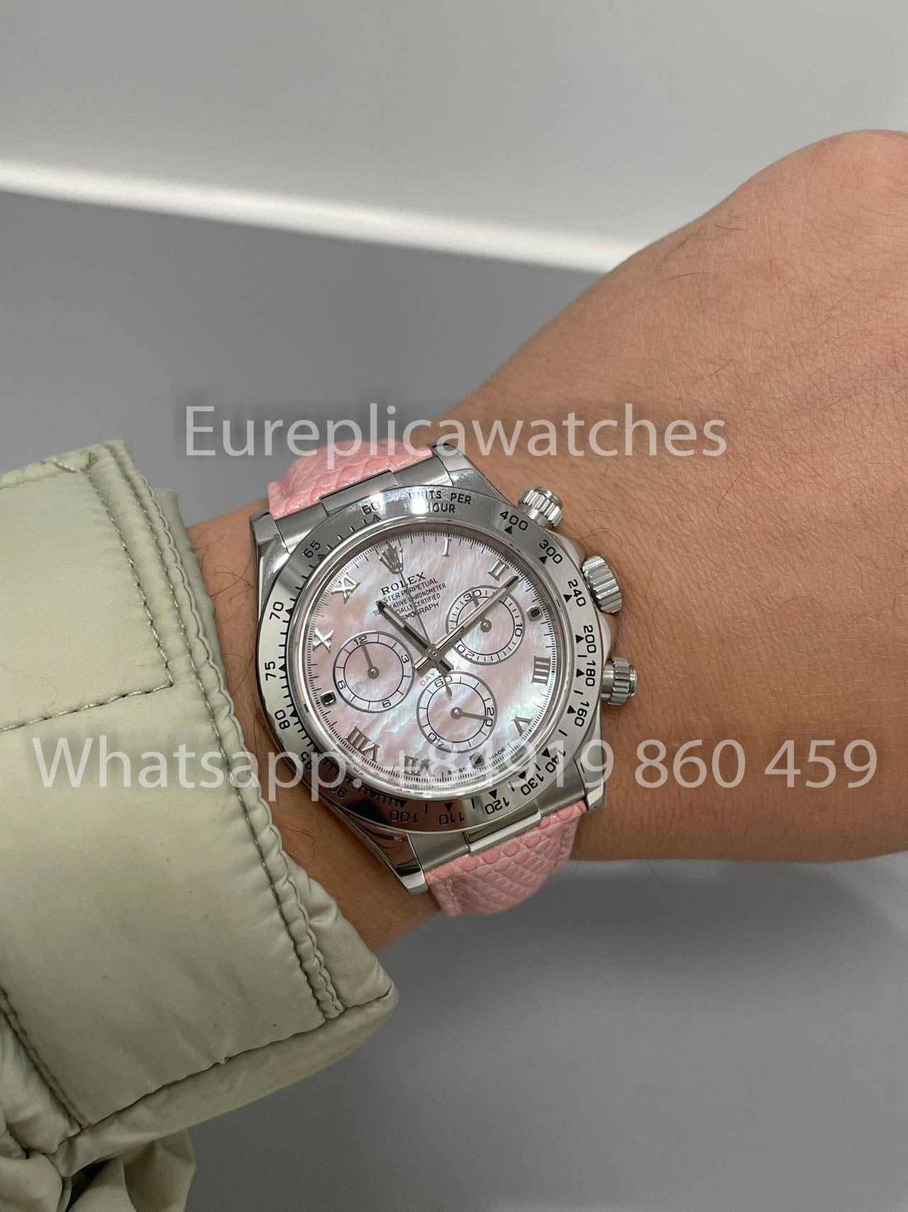 Rolex Cosmograph Daytona 116519 Custom by Wukong Fabbrica Pink cinturino