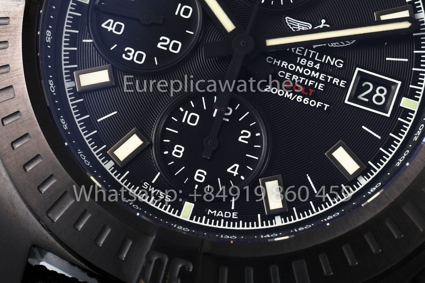 BREITLING Colt cronografo M1338810 Reloj para hombre 1:1 Mejor clon EF Fabbrica Velcro cinturino