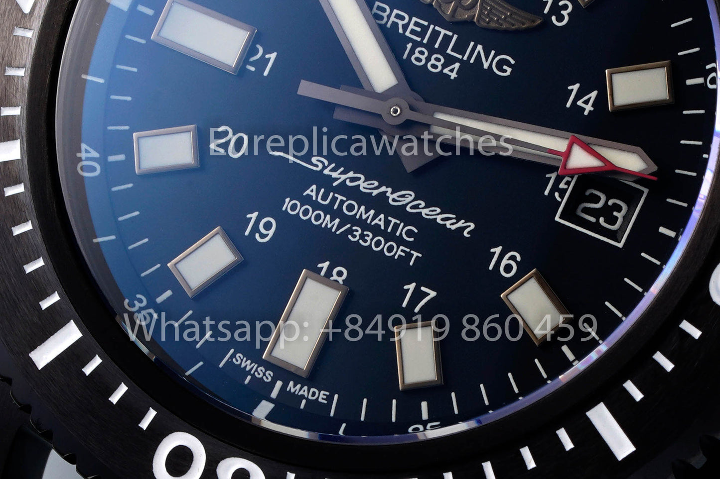 Breitling Superocean M17393131B1S1 Gomma cinturino quadrante nero 1:1 Best Clone EF Fabbrica