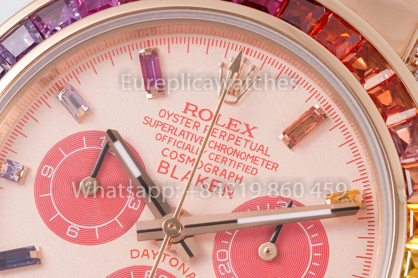 Rolex Daytona Rainbow Blacken Pink Rosa Oro 40 mm 1:1 Mejor clon EF Fabbrica SS