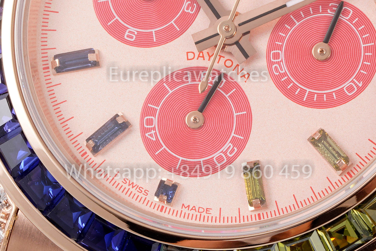 Rolex Daytona Rainbow Blacken Pink Rosa Oro 40mm 1:1 Melhor Clone EF Fabrica