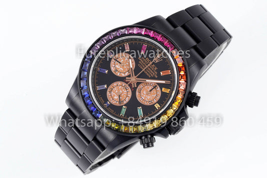 Rolex Daytona Blacken Raibow 1:1 Melhor Clone acciaio inossidabile cinturino