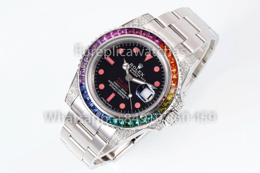 Rolex Submariner Pink Lady Rainbow 1:1 Best Clone EF Fabbrica 3135 movimento
