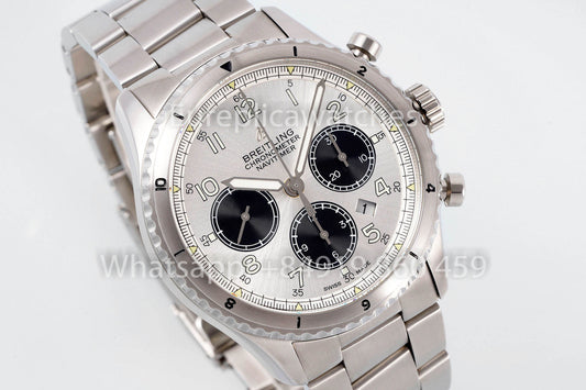 Breitling Aviator 8 AB01194A1B1X1 quadrante bianco 1:1 Best Clone EF Fabbrica acciaio inossidabile