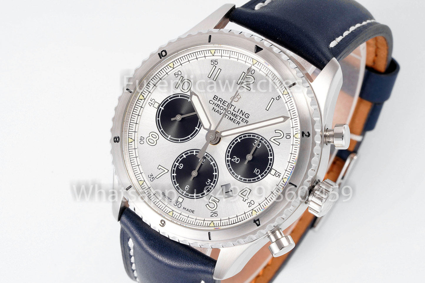 Breitling Aviator AB01194A1B1X1 quadrante bianco Blu cinturino 1:1 Best Clone EF Fabbrica