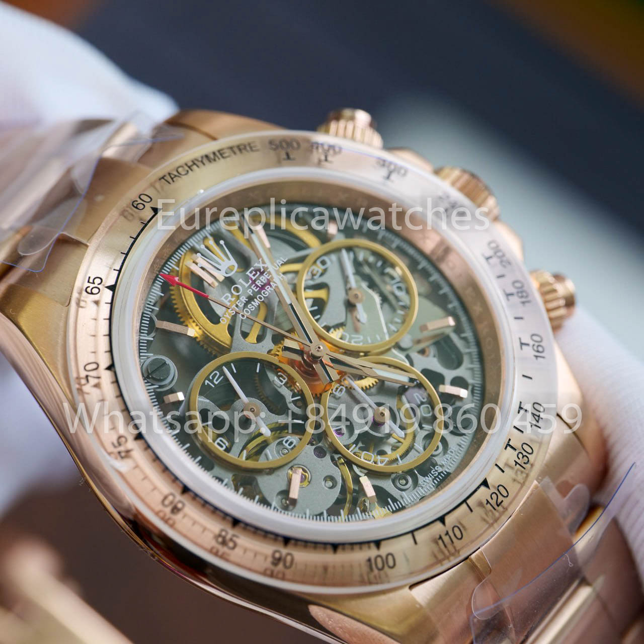 ADG Custom Rolex Daytona scheletrato quadrante Artisans de Genève “Glacier” 1:1 Best Clone Rosa Oro
