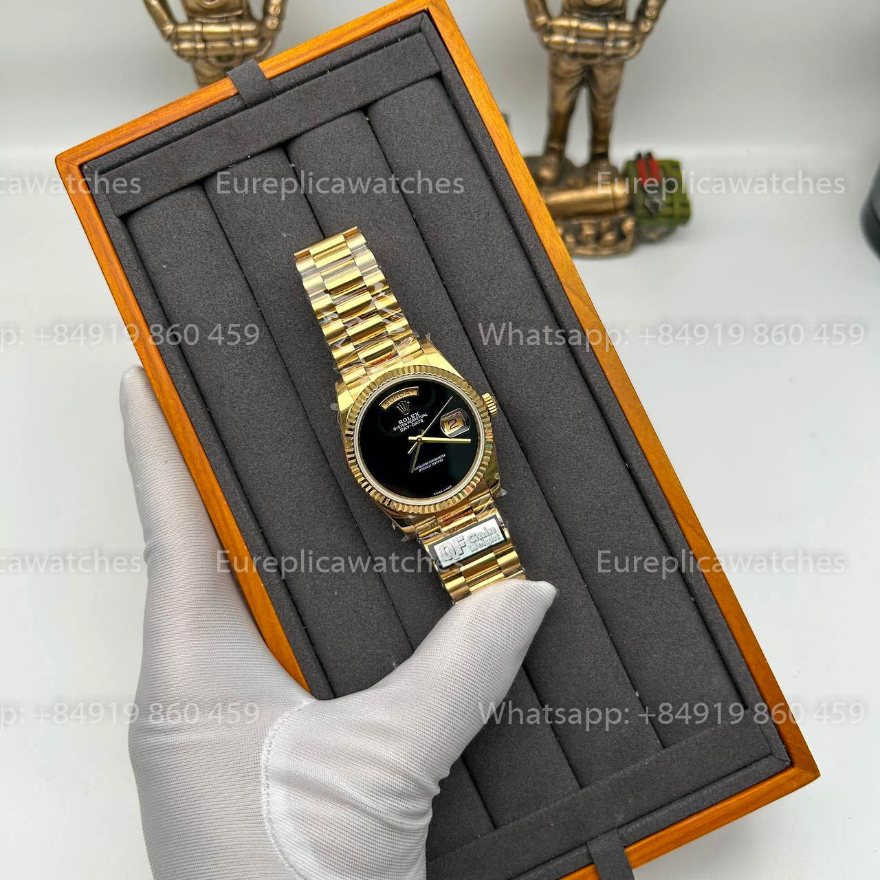 Rolex Day Date 18038 1:1 Best Edition QF Fabbrica Black Dial