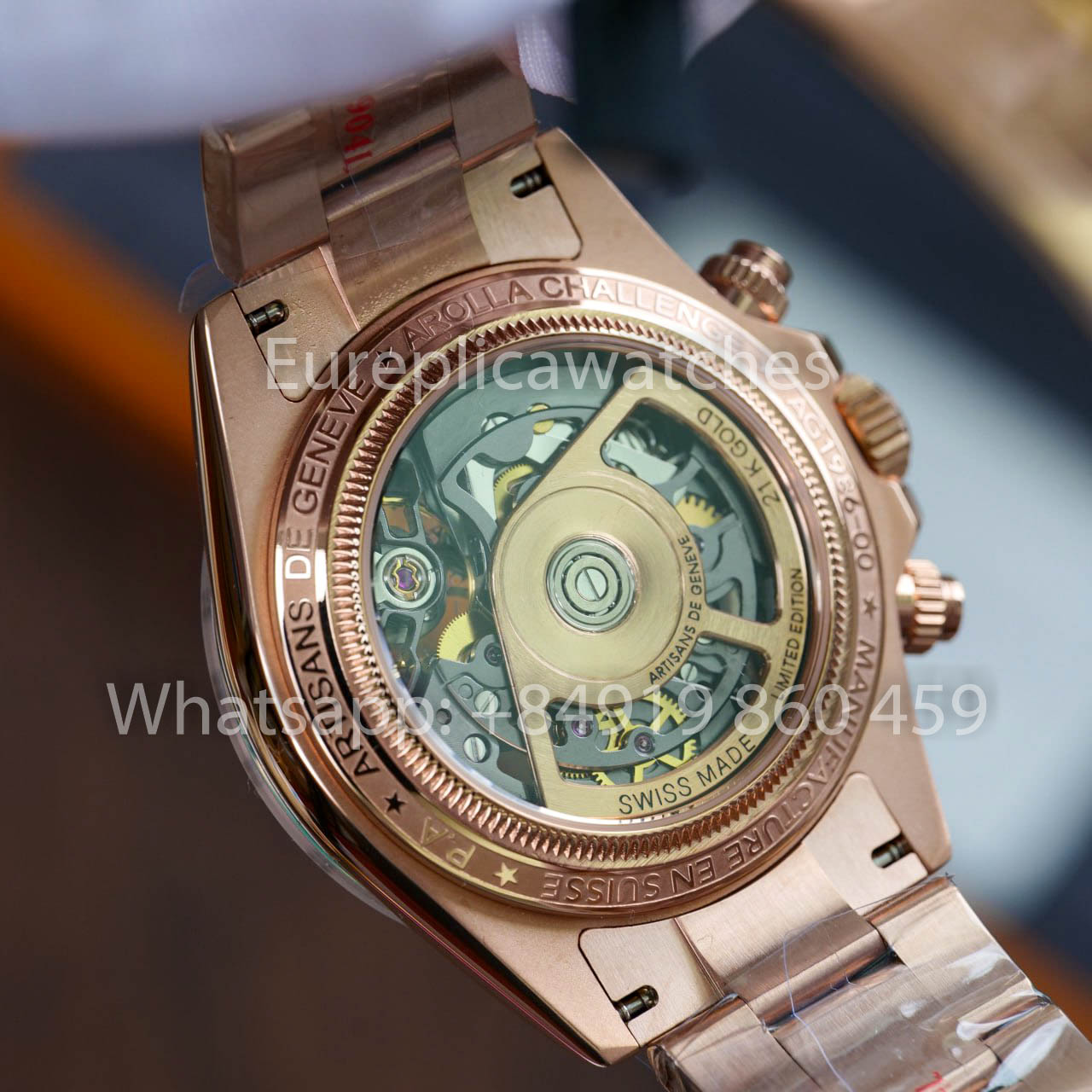 ADG Custom Rolex Daytona scheletrato quadrante Artisans de Genève “Glacier” 1:1 Best Clone Rosa Oro