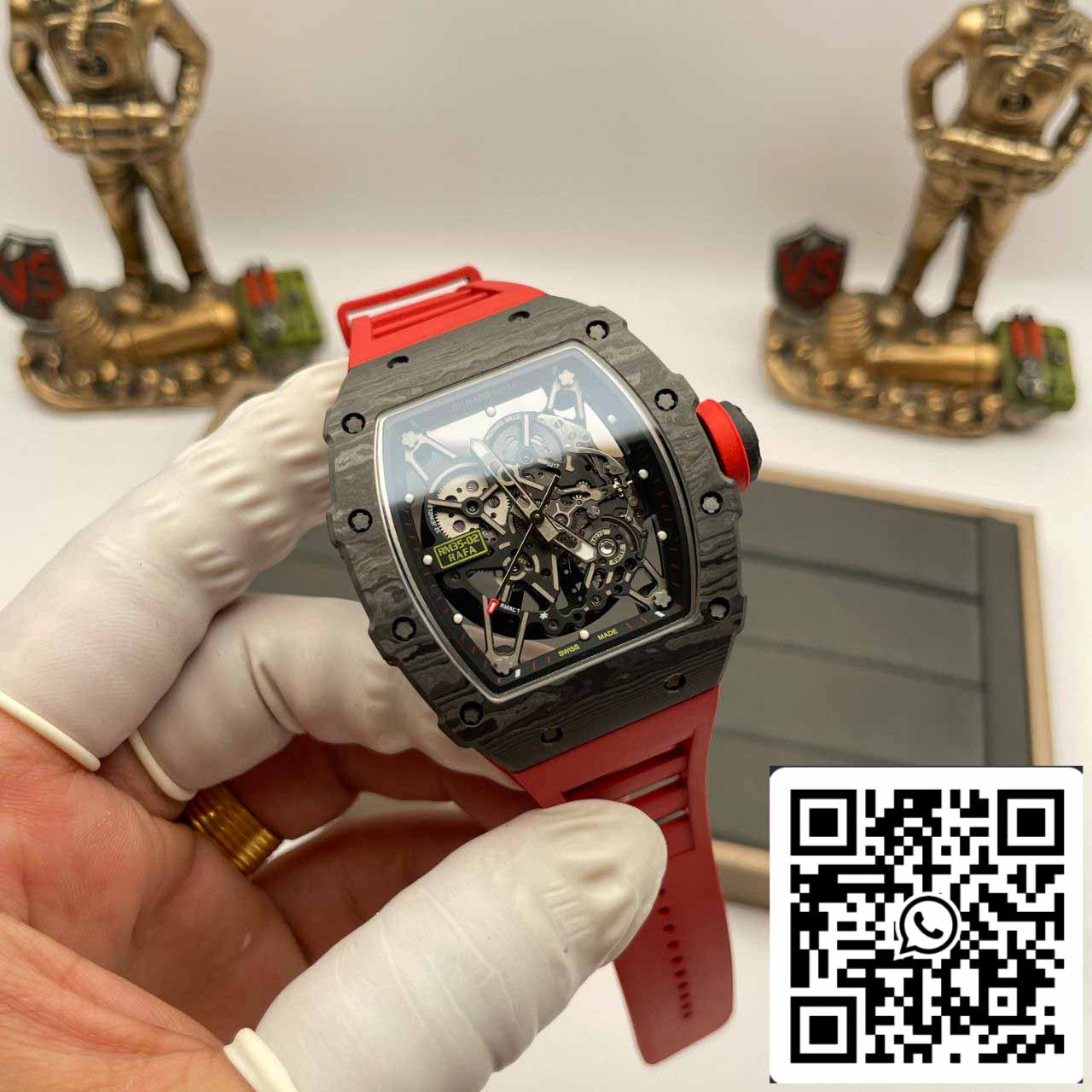 Richard Mille RM035-02 1:1 Best Edition T+ Fabbrica NTPT Carbon Case Red cinturino V4