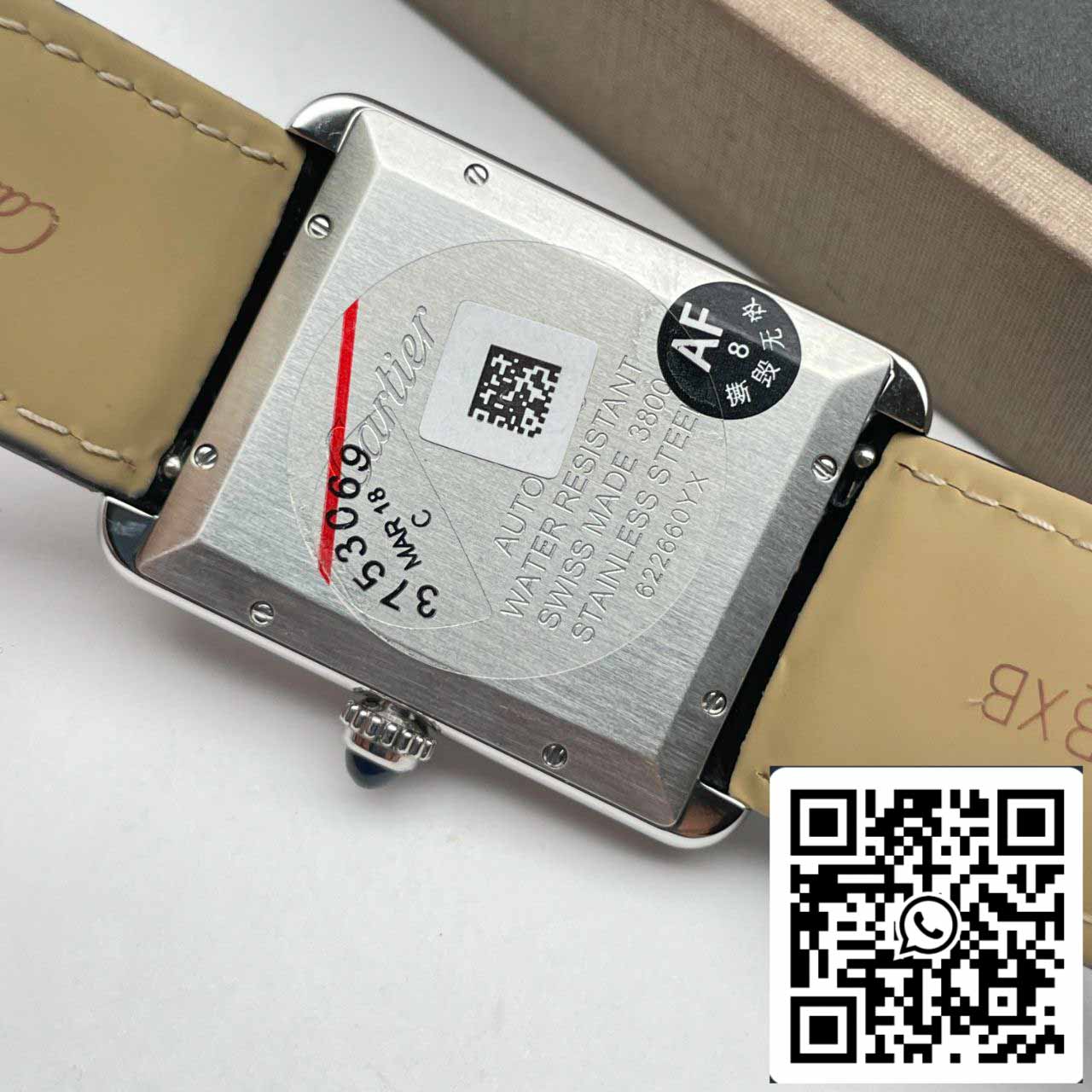 Cartier Tank W5200027 1:1 Best Edition AF Fabbrica Silvery White Dial