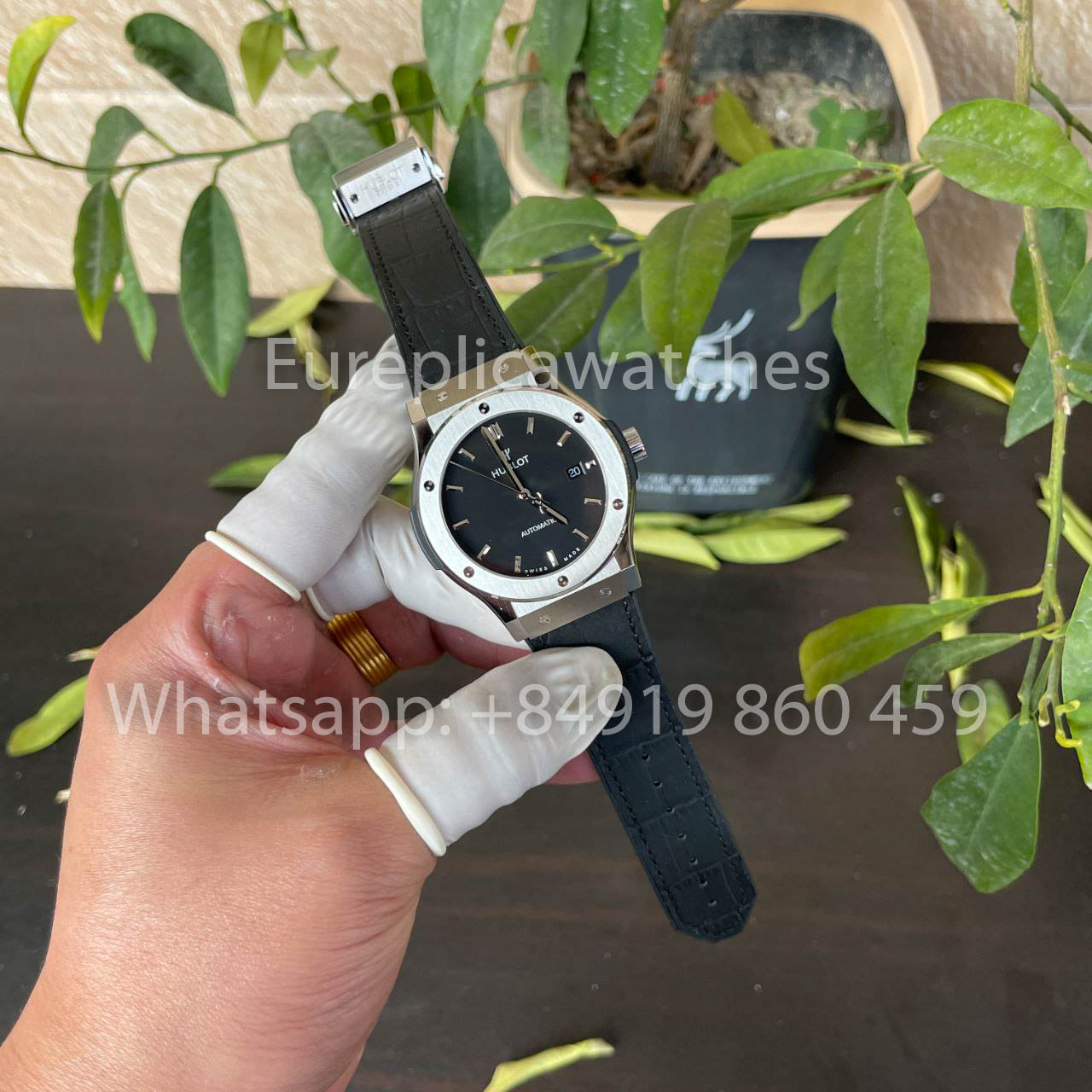 Hublot Classic Fusion 542.NX.1171.RX 42MM 1:1 Best Clone HB Fabbrica quadrante nero Pelle cinturino
