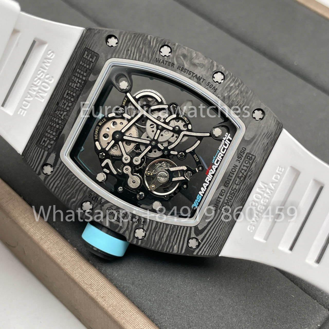 RICHARD MILLE  RM055  Carbon Fiber Case 1:1 Best Edition RM Fabbrica newest 2024 Blue Dial