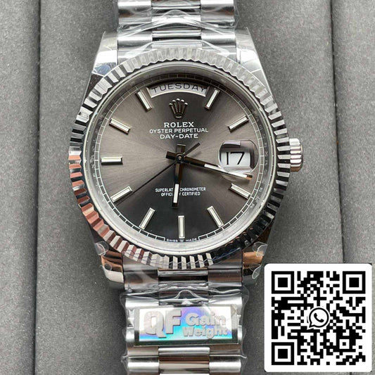Rolex Day Date M228236-0013 Platinum slate dial Best 1:1 Edition QF Fabbrica 184 gram