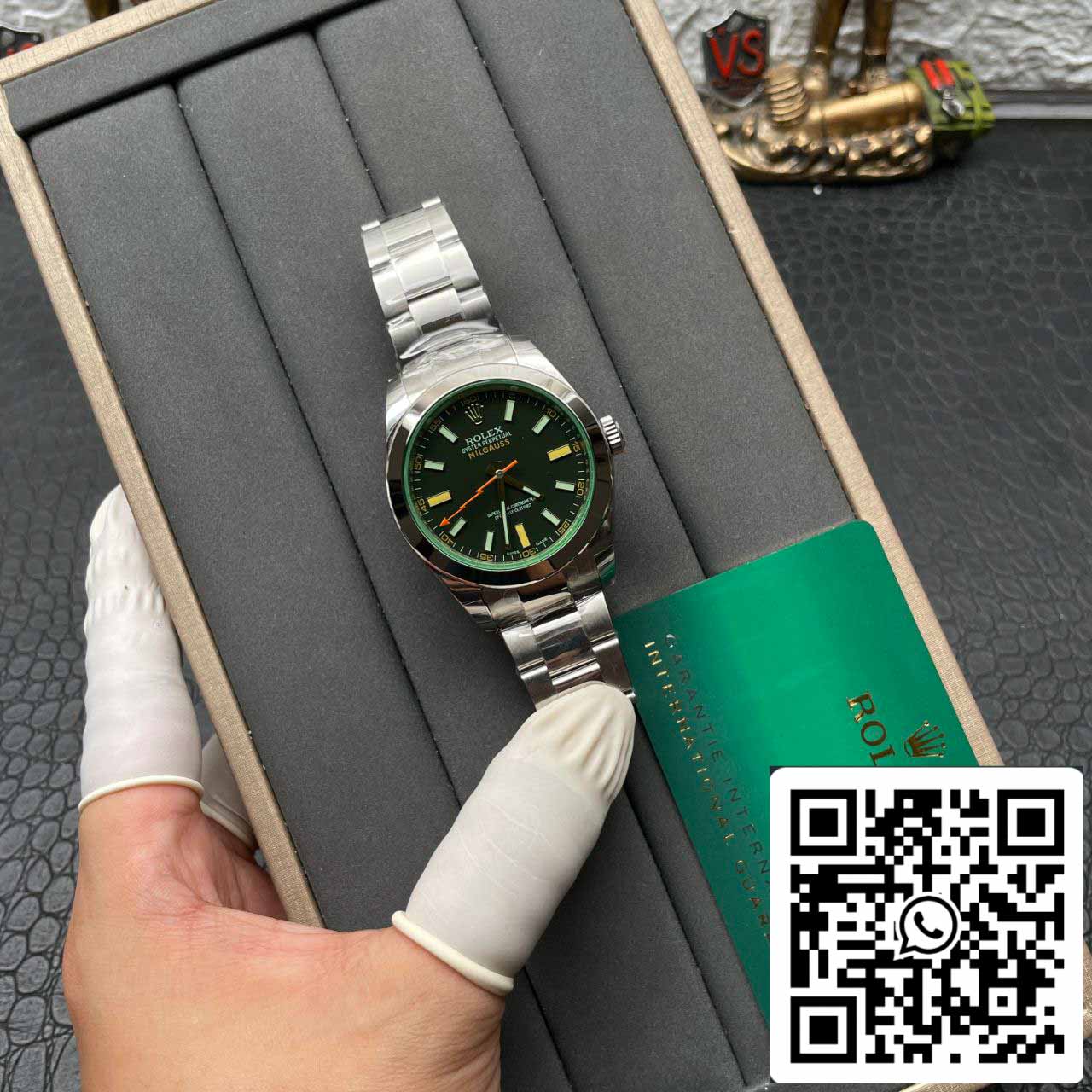 Rolex Milgauss 116400GV JVS Fabbrica 1:1 edizione migliore Swiss ETA3131 Black Dial