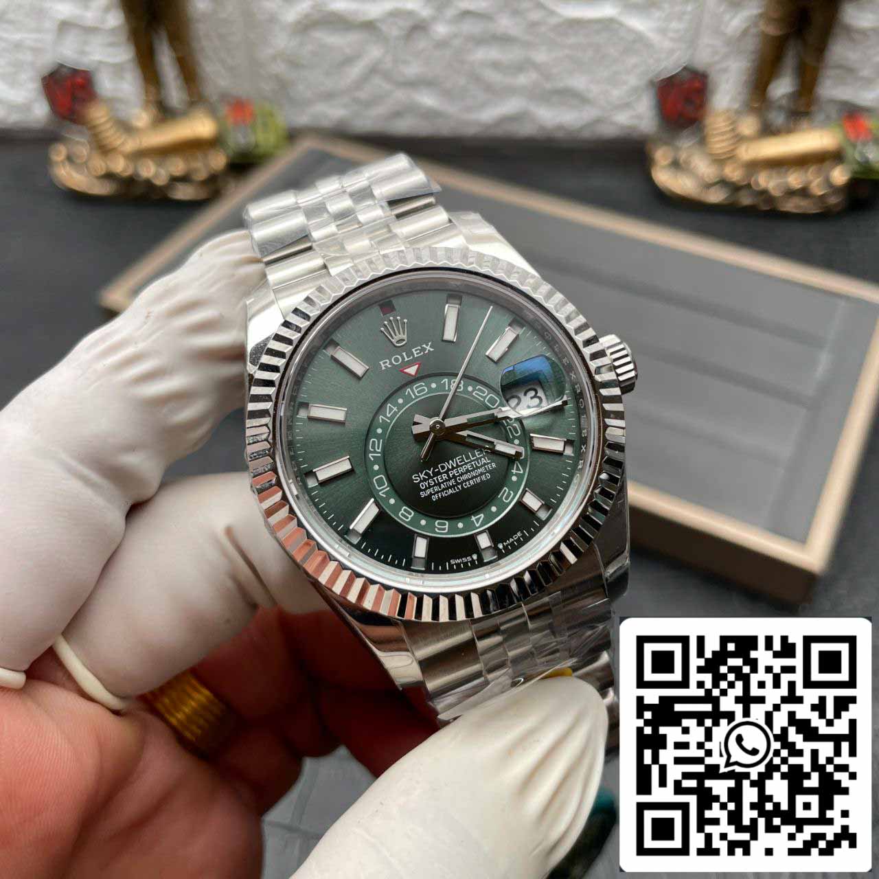 Rolex Sky Dweller M336934-0001 1:1 Best Edition ZF Fabbrica Green Dial Newest Version 2024