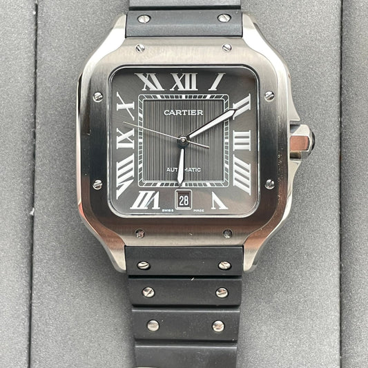 Cartier Santos WSSA0037 1:1 edição melhor GF Fabbrica V2 Gomma cinturino