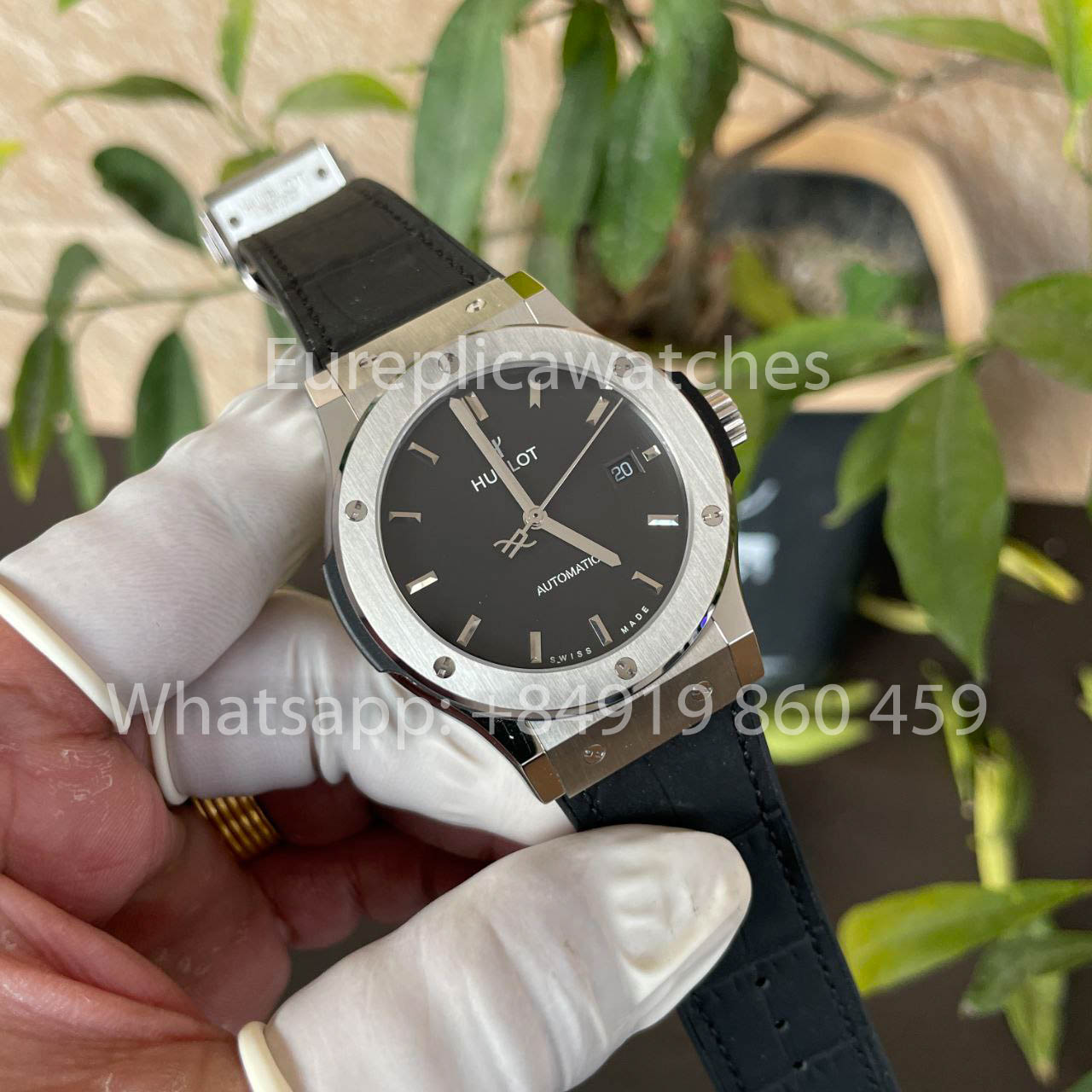 Hublot Classic Fusion 542.NX.1171.RX 42MM 1:1 Best Clone HB Fabbrica quadrante nero Pelle cinturino