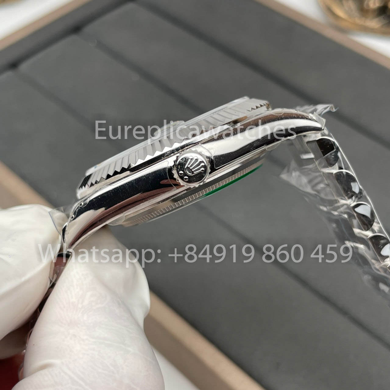Rolex White Gold Day Date 40 228239-0076 Platina Aro Canelado 1:1 Best Clone KF Fabbrica 215 Gramas
