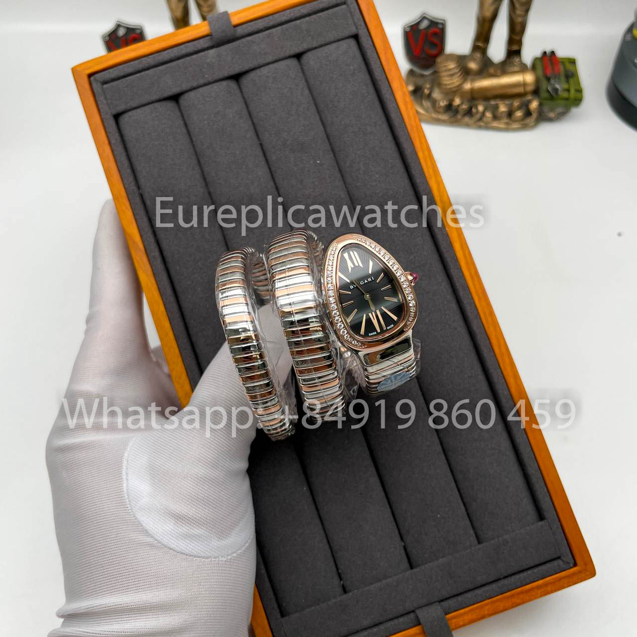 Bvlgari Serpenti 102680 1:1 Best Clone BV Fabbrica Diamond cuadrante nero